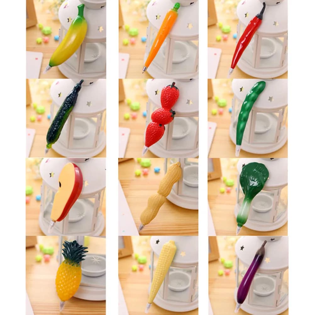 1Pcs Cartoon Fruit Shape Ballpoint Pen Red Design Smooth Writing for Kids Students Adults School Office Gift Cartoon Gel