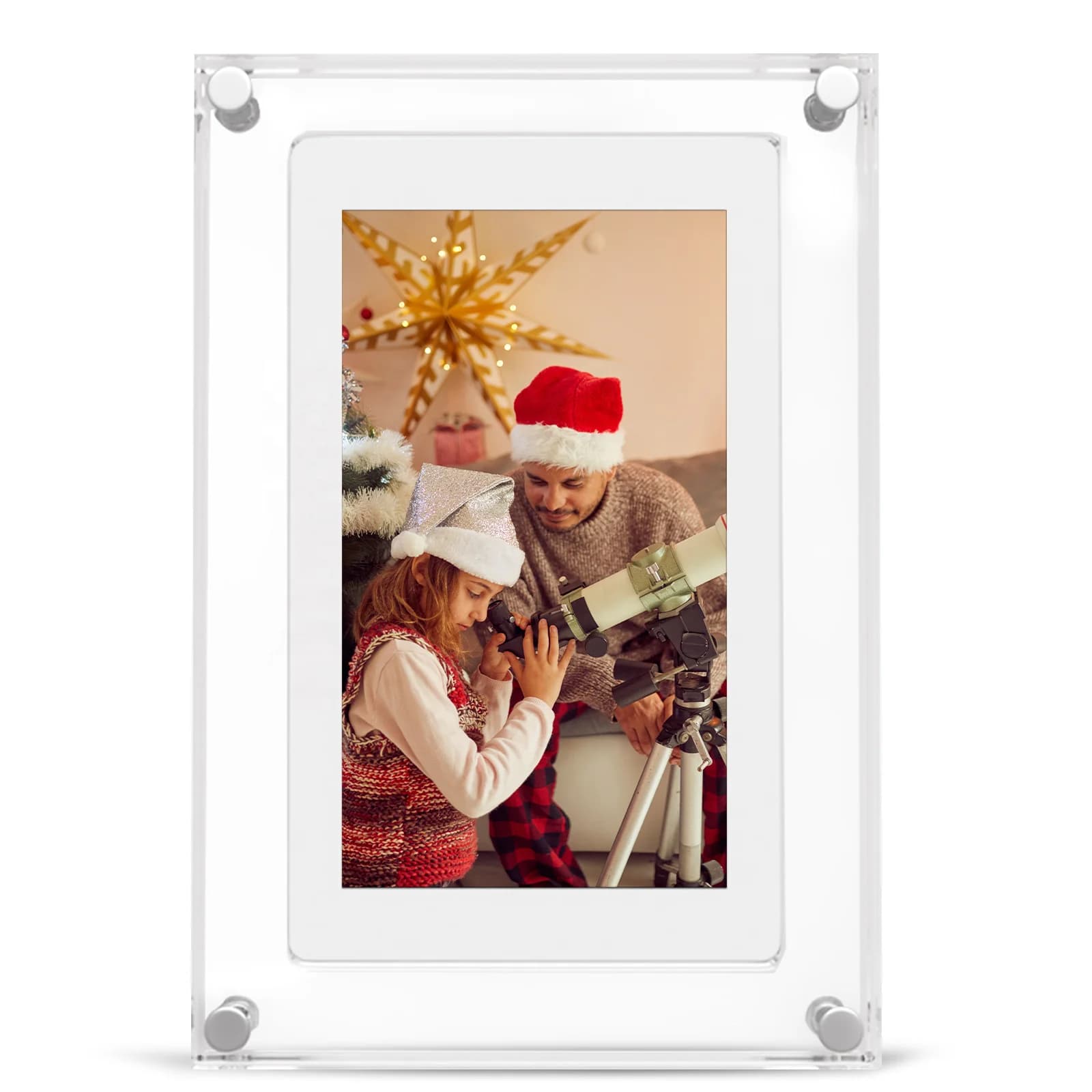 Cornice Digitale per Foto e Video da Interno con Schermo IPS LCD da 5 Pollici, Memoria 4GB, Riproduzione Video e Risoluzione 720x1080