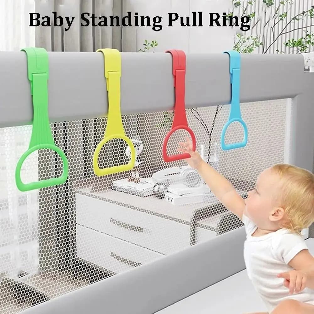 Portable Plastic Pull Ring Light Weight Baby Learn To Stand Stroller Hook Candy Color Hanging Ring Playpen Hanging Ring