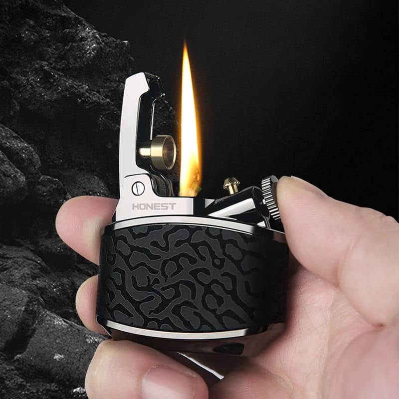 Accendino HONEST di alta gamma, creativo, con accensione a un clic, in pelle, regalo di lusso per uomo.