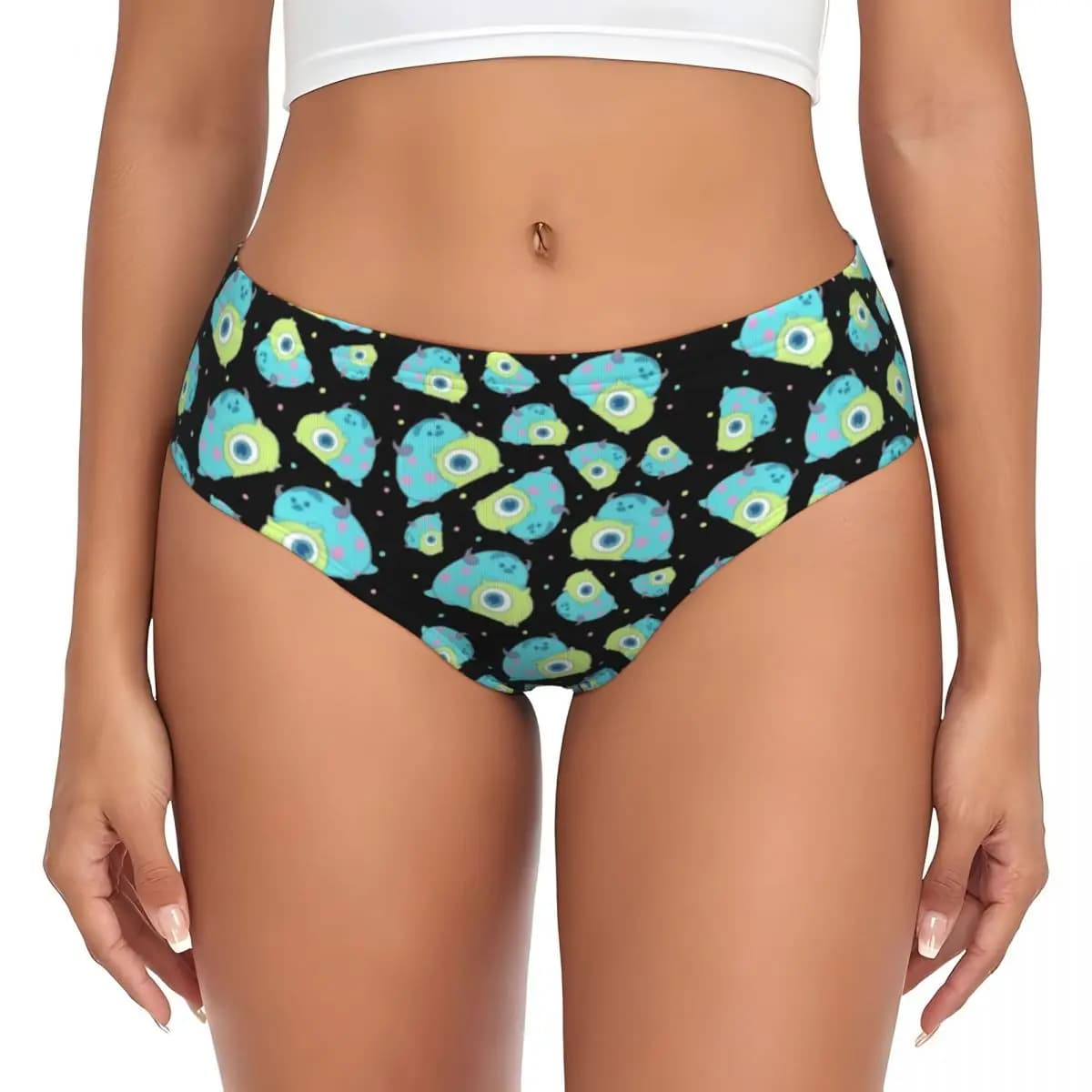Slip Personalizzati Anime Monsters University, Intimo Traspirante Elasticizzato da Donna, Mutandine Sullivan Mike