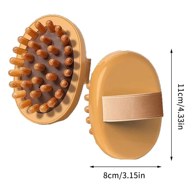 Spazzola Massaggiante in Legno per Rimozione Pelle Morta, Olio Essenziale, Spa, Massaggio Capelli, Corpo, Anti-Cellulite, con Cuscino d'Aria Lenitivo per Massaggio del Cuoio Capelluto