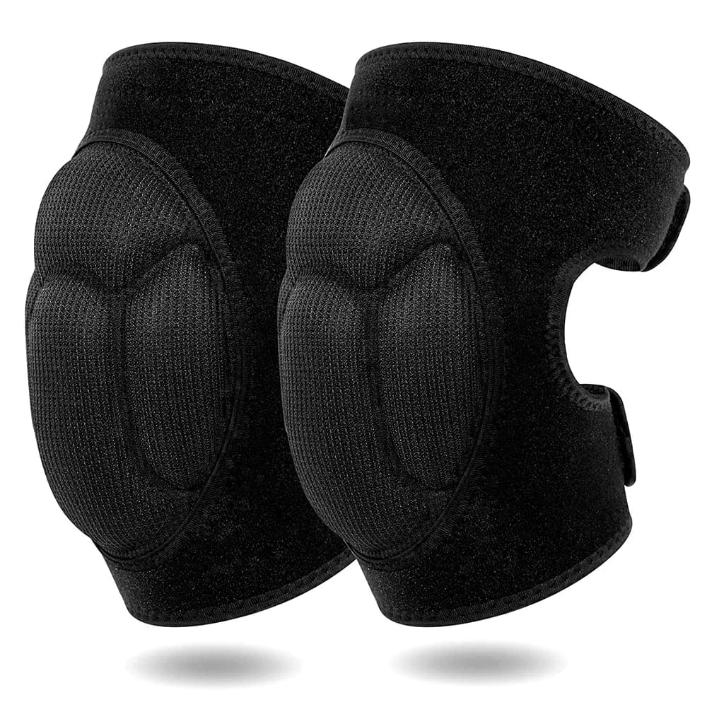 1Pair Adjustable Knee Pads for Cleaning House Floors Gardening Work Carpet Roofing - Soft Inner Liner Comfort Knee Supports.Blac