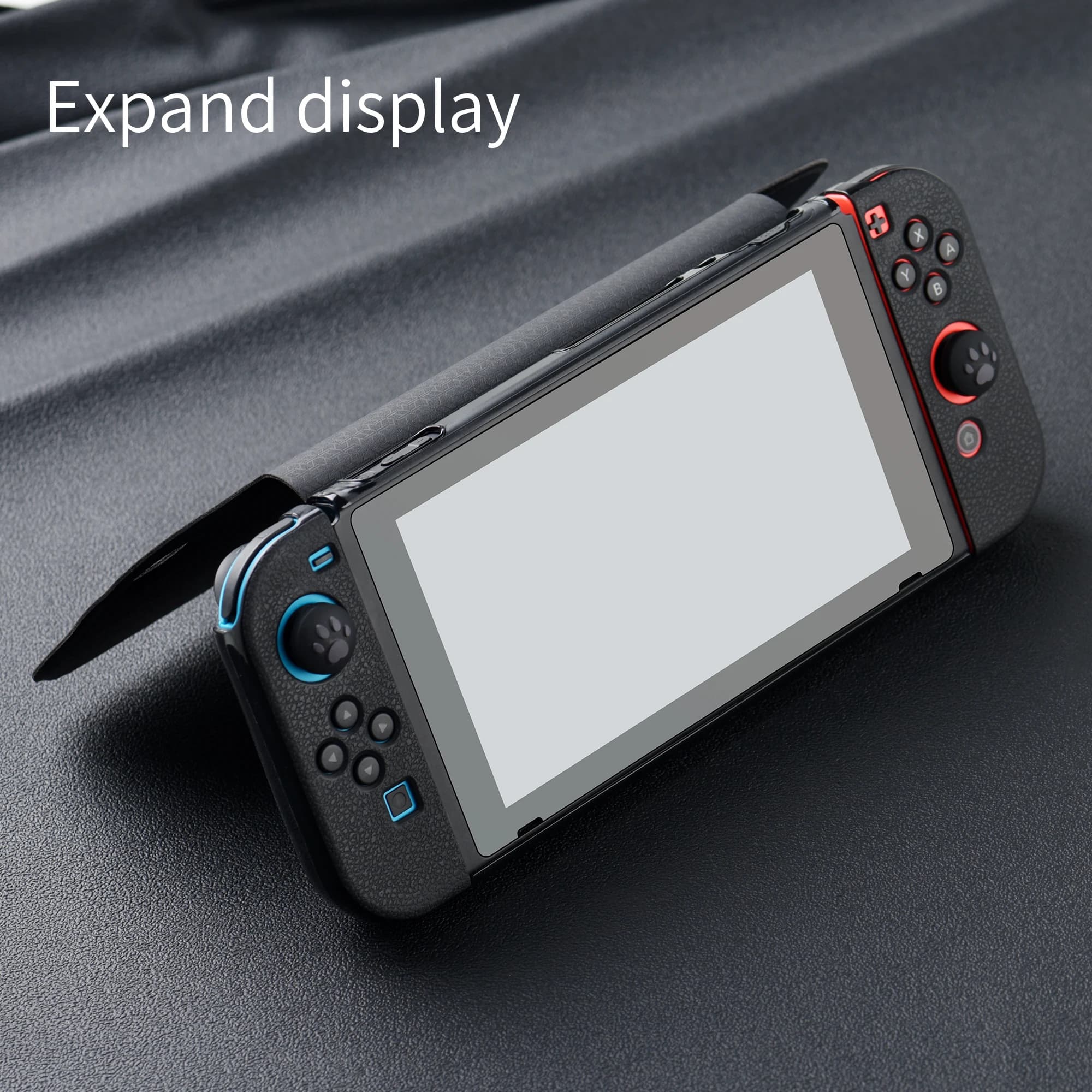 Custodia per Nintendo Switch custodia in pelle full surround a 360 ° con custodia morbida in TPU con manico staccabile