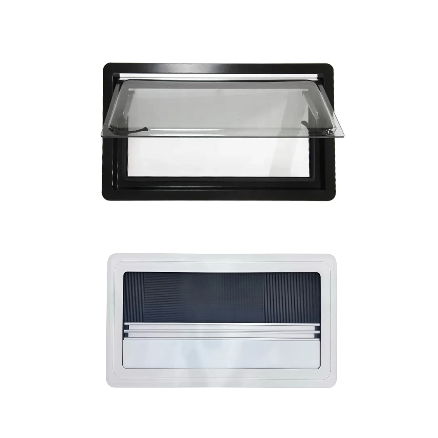 High Performance Aluminum RV Side Window With UV Blocking Curtains For Motorhomes 1100*450mm