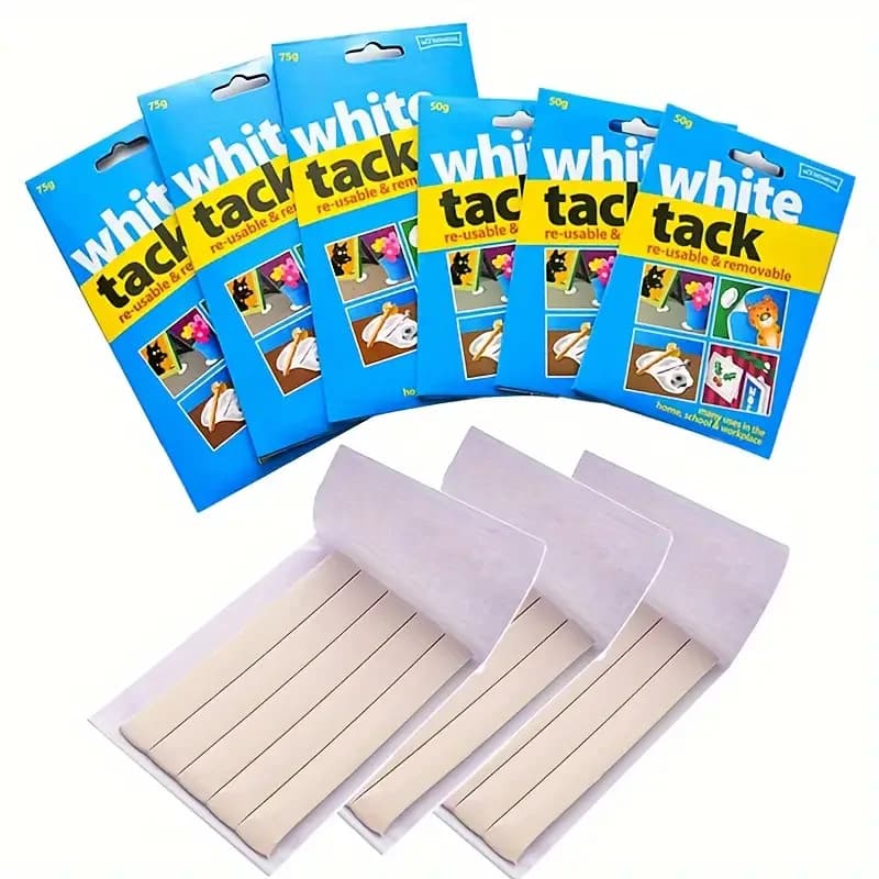 Confezione multipla White Tack: mastice adesivo adesivo riutilizzabile, sicuro per pareti, non tossico, rimovibile per poster, cornici fotografiche, decorazioni