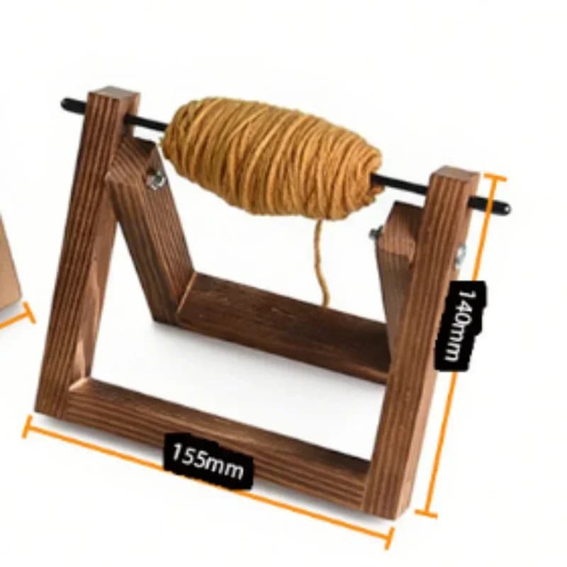 2026 New model Wooden Yarn Ball Holder for Crochet & Knitting, Horizontal Storage Rack, Wooden Tassel Organizer Spinning Wheel