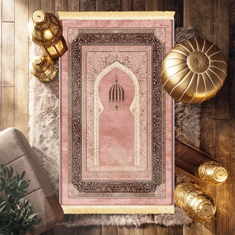 Tappetino da Preghiera Portatile VIKAMA, Tappeto Islamico Musulmano per Ramadan, Hajj, Viaggi, Casa e Moschea ​