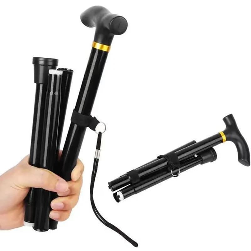 Hiking Crutches Camping Mountaineering Poles Walking Stick Telescopic Baton Trekking Poles Folding Cane Crutches Pole Unisex