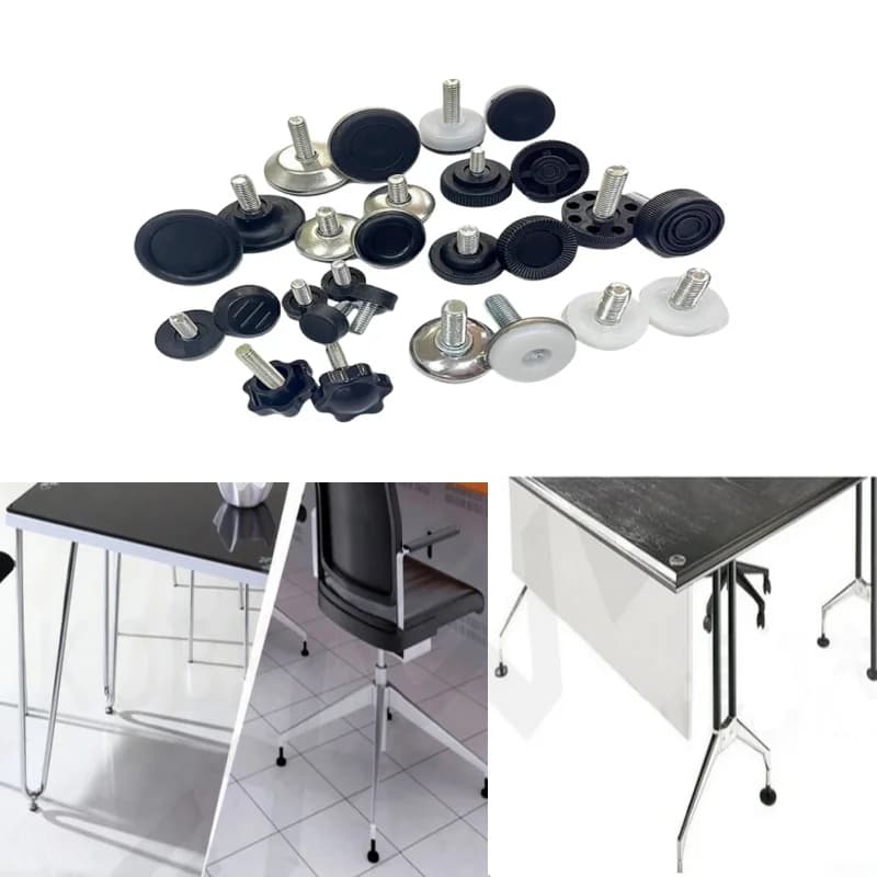 4 pz nero bianco ferro plastica mobili tavolo sedia divano gamba piedi livellatore regolabile Glide Slide Pad M6 M8
