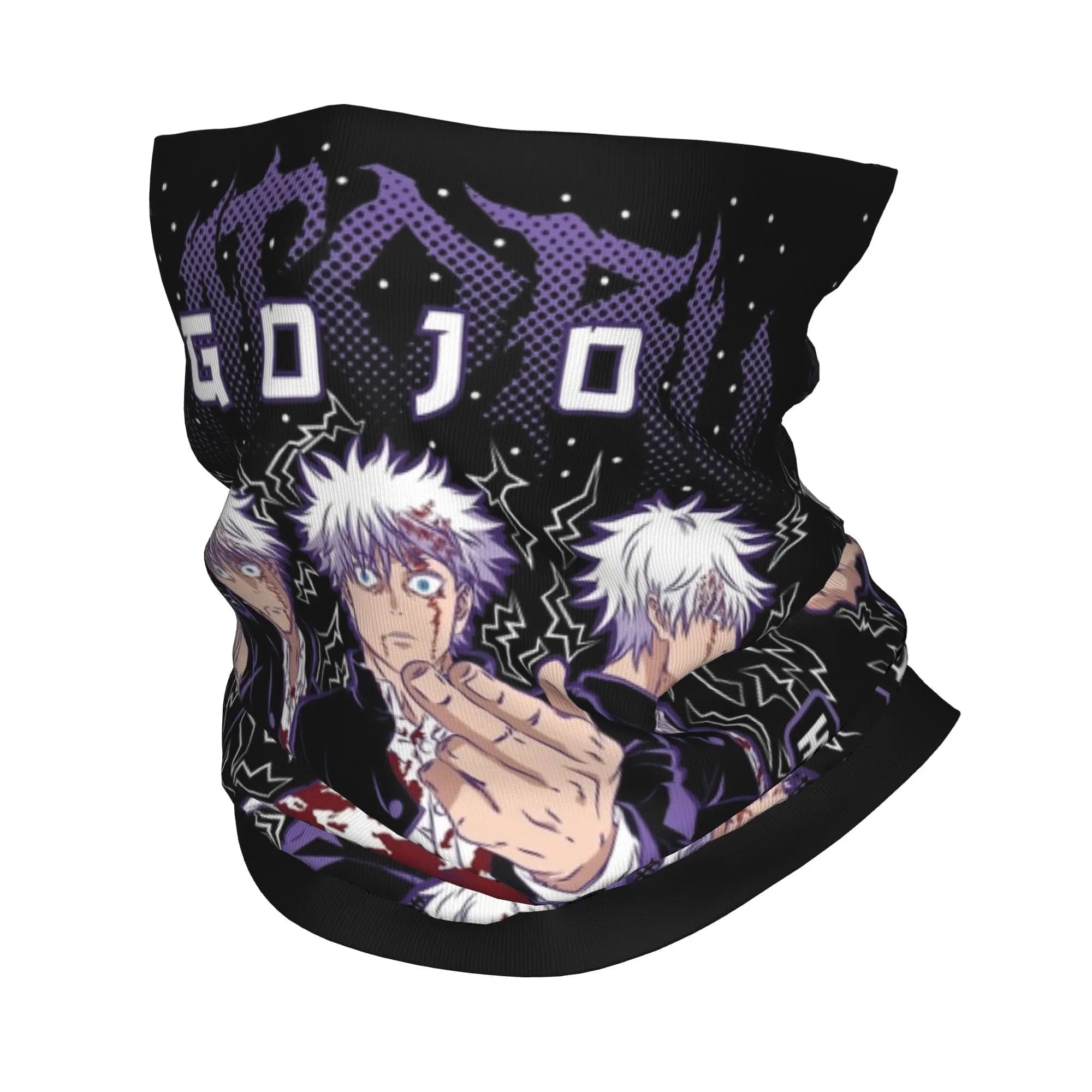 Gojo Satoru J-Jujutsu K-Kaisen Anime Bandana Neck Gaiter Printed Balaclavas Face Mask Scarf Multi-use Headband Riding Unisex