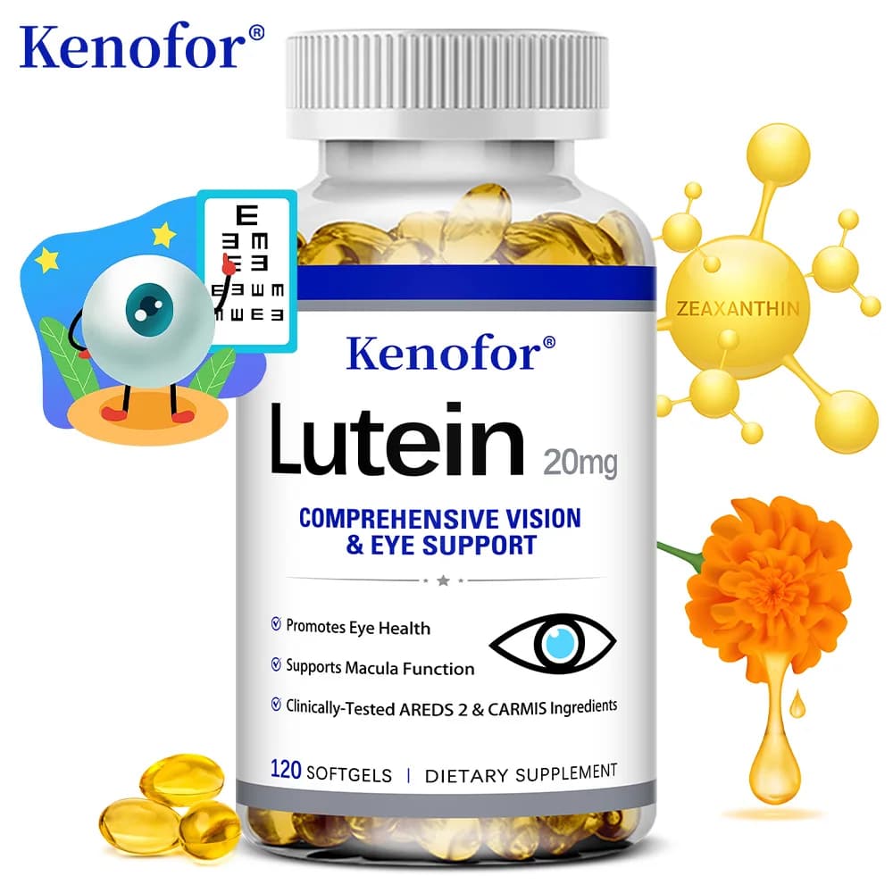 Kenofor lutein supplement - with vitamin E and zeaxanthin - Supports eye health and promotes health - 120 capsules