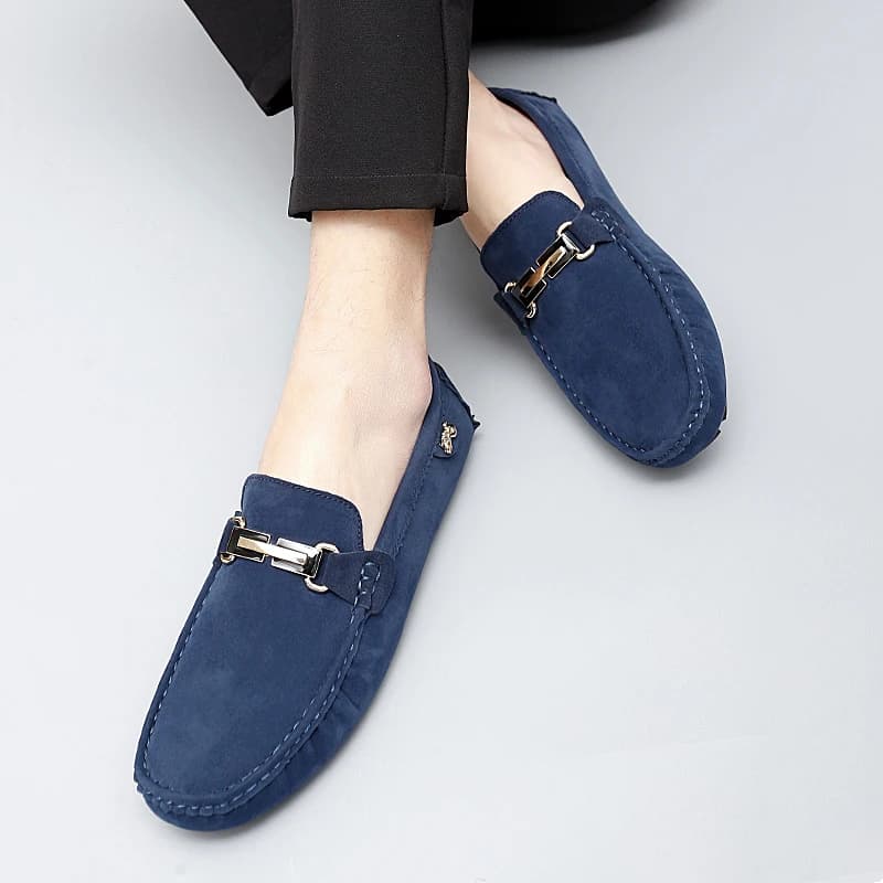 Mocassini da Uomo 2026 in Pelle Fatti a Mano Rossi Casual da Guida Slip-On Scarpe da Barca Taglie Grandi 47 48 con Fibbia in Ferro, Scarpe Comode