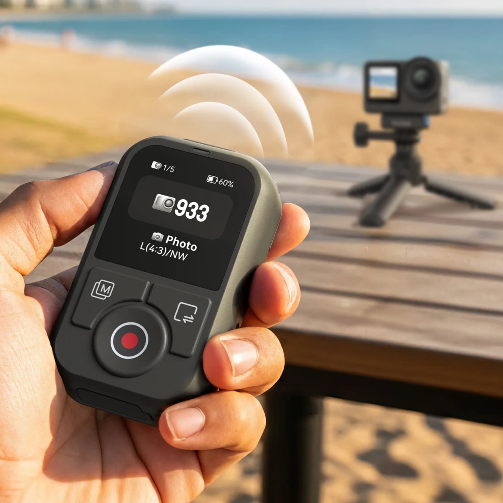 60M BT Remote Control With Wrist Strap Waterproof Sports Camera RC Screen Display Bluetooth-Compatible RCs For Action 4 5 6