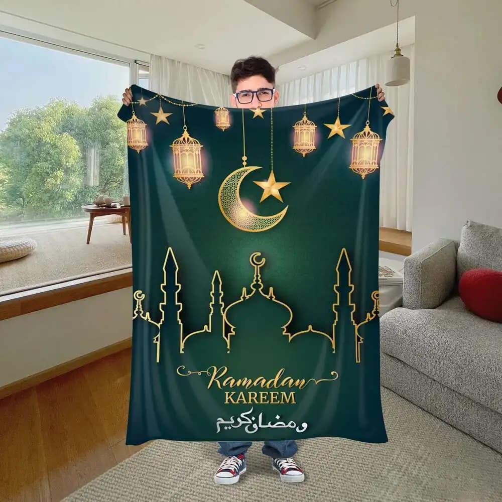 Coperta di flanella personalizzata, divano, camera da letto, soggiorno, coperta di lana del drago Ramadan, arazzo religioso