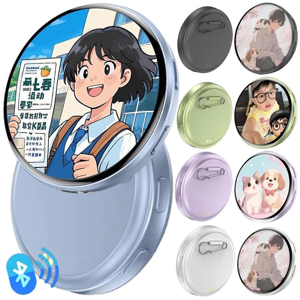 Badge LED Anime con Display Touch Screen da 1,7 Pollici, Immagini Dinamiche, GIF e Video Brevi, Regalo per Amici