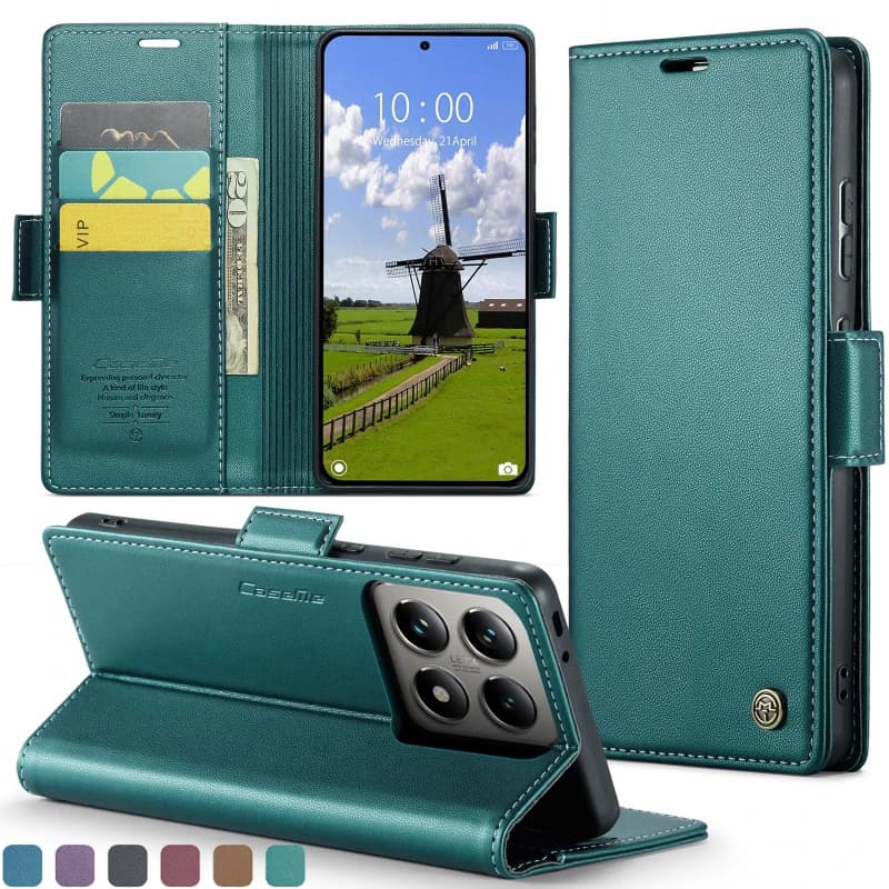 Custodia per telefono multi card con portafoglio in pelle magnetica per XiaoMi POCO X6 X5 F5 14 14T Pro 13T 13 12T 12 12X 12S 11T 10T Flip Stand Cover