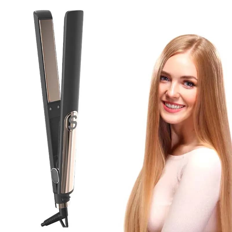 Piastra per Capelli Elettrica Intelligente con Display LED HD e Controllo della Temperatura PTC per Cura dei Capelli Domestica a Vista d'occhio