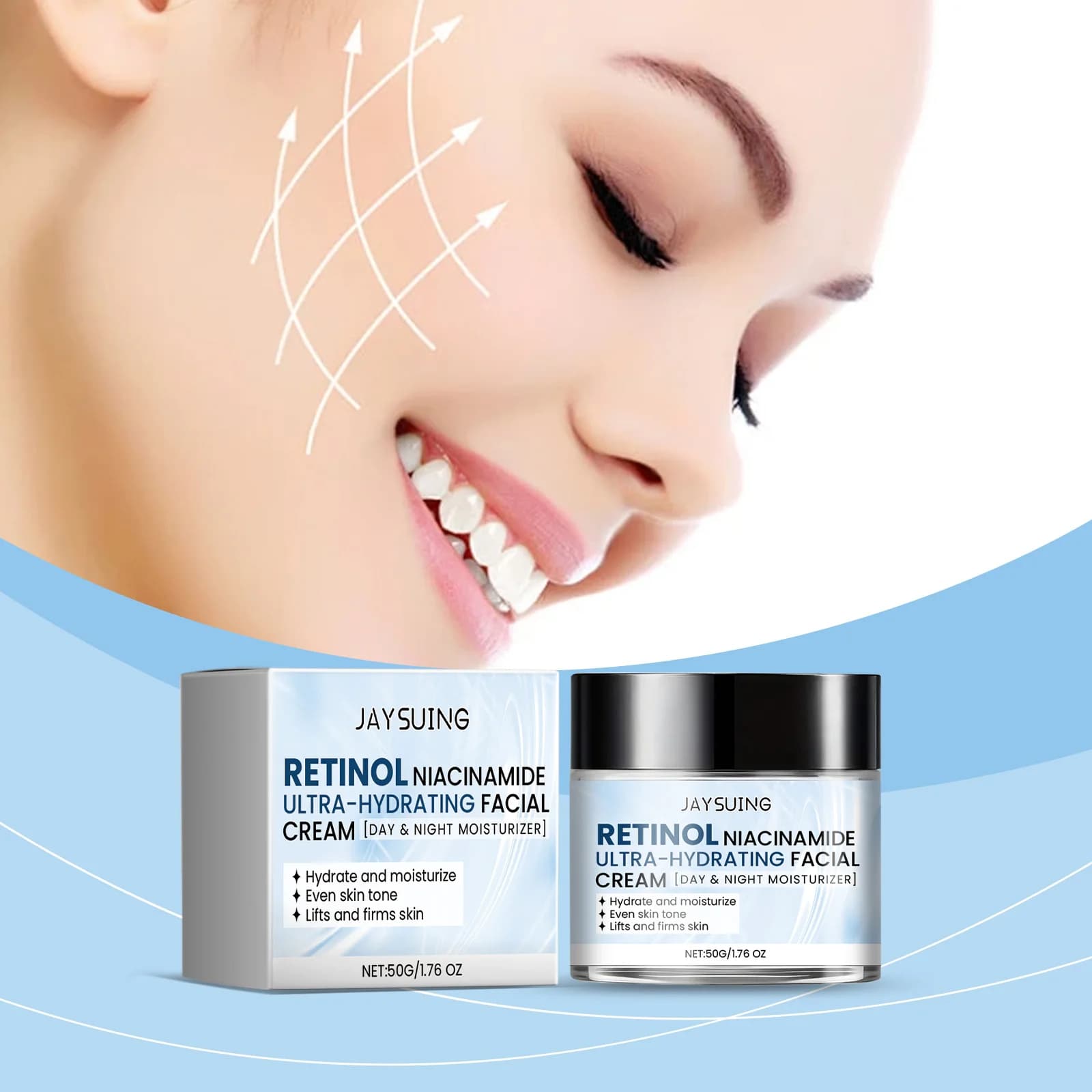 Nicotinamide Face Cream Improve Sagging Dry Skin Anti-Wrinkle Enhances Luster Reduce Dullness Dark Spots Hydrating Facial Cream