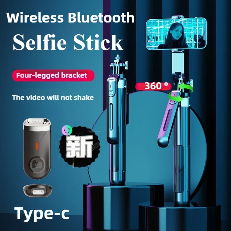 Treppiede per selfie stick tutto in 1 per smartphone 1 8M con telecomando per la registrazione video Vlogging Streaming live