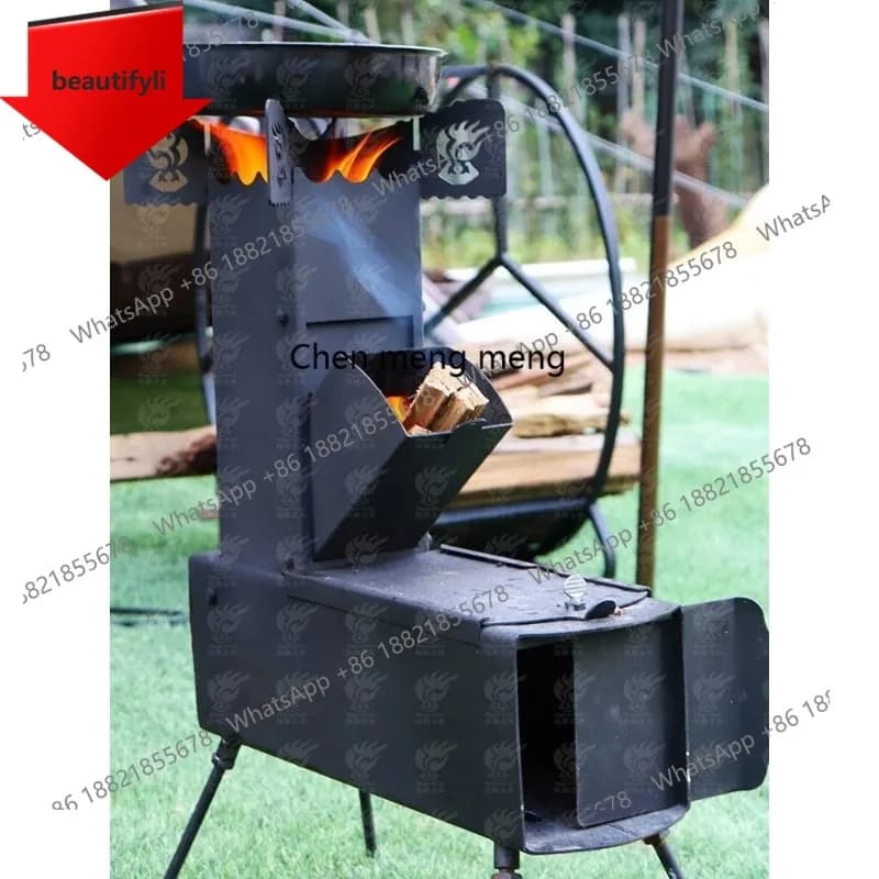 A48 Stufa a razzo rimovibile leggera per barbecue da campeggio all'aperto