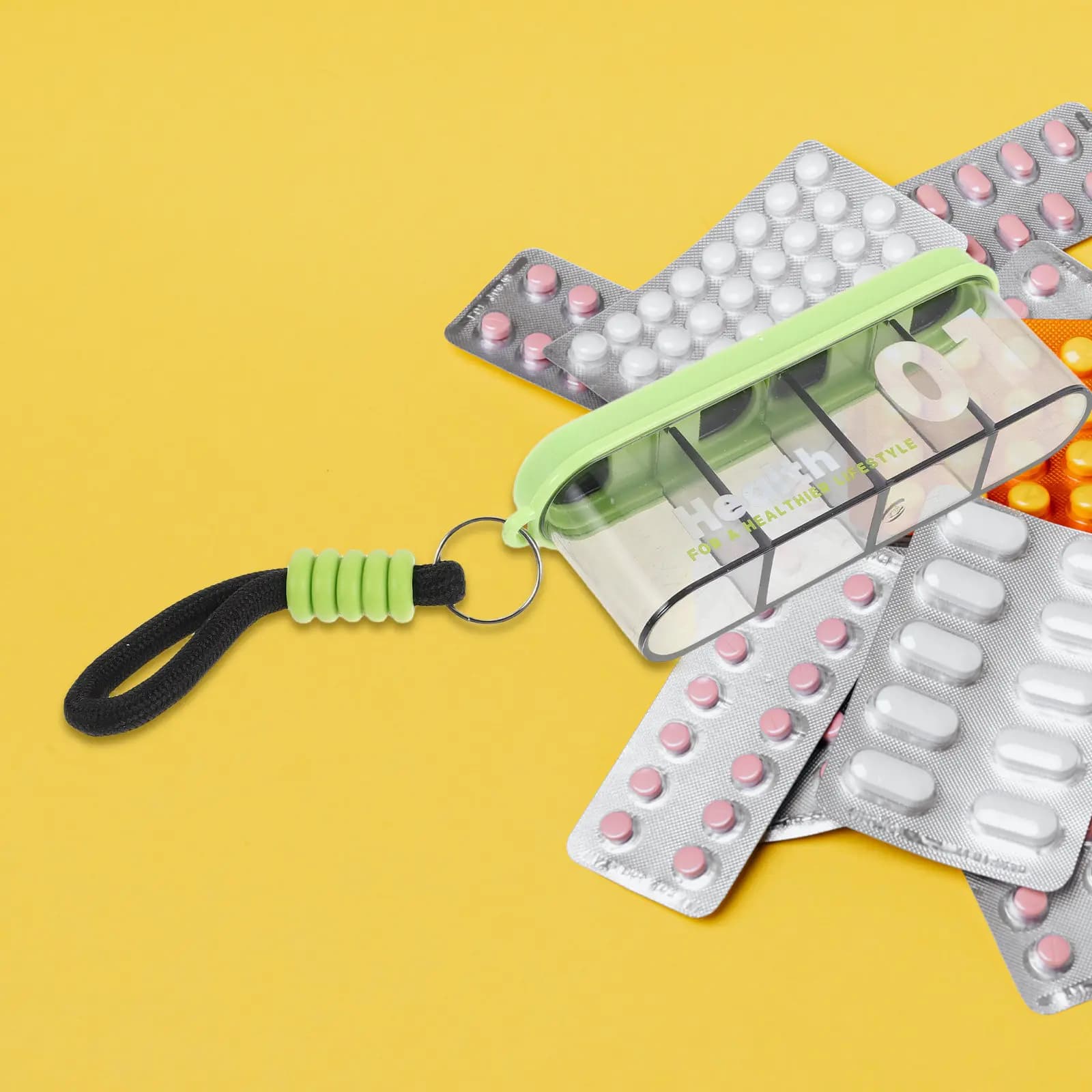 Organizzatore Portatile per Pillole a 4 Scomparti, Trasparente e Impermeabile, Scatola per Medicinali Quotidiani da Viaggio per Integratori e Vitamine, Tascabile