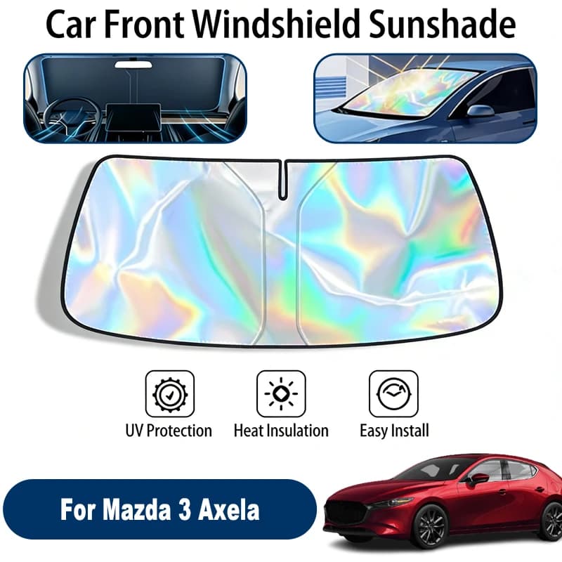 Parasole per parabrezza per Mazda 3 Axela, accessori pieghevoli per la protezione solare della finestra anteriore, riflettenti ai raggi UV