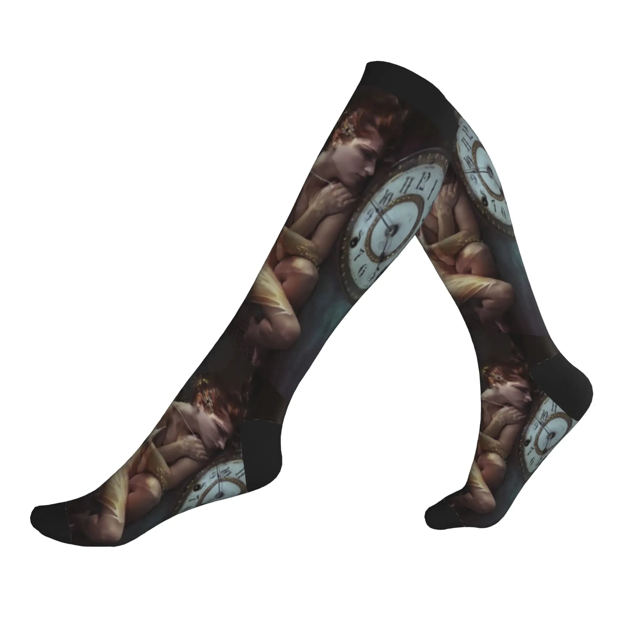 Clockwork Fairy Men Women Sports Compression Socks Unisex Kawaii 3D Printing Steampunk Dress Socks