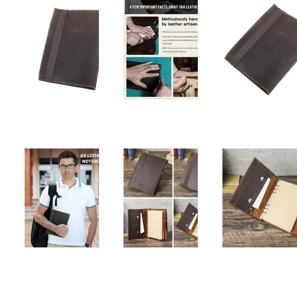 Journal Cover with Genuine Leather Finish, Lined Paper Pages and Elastic Band for Work Writing, Diary Writing, Planning and