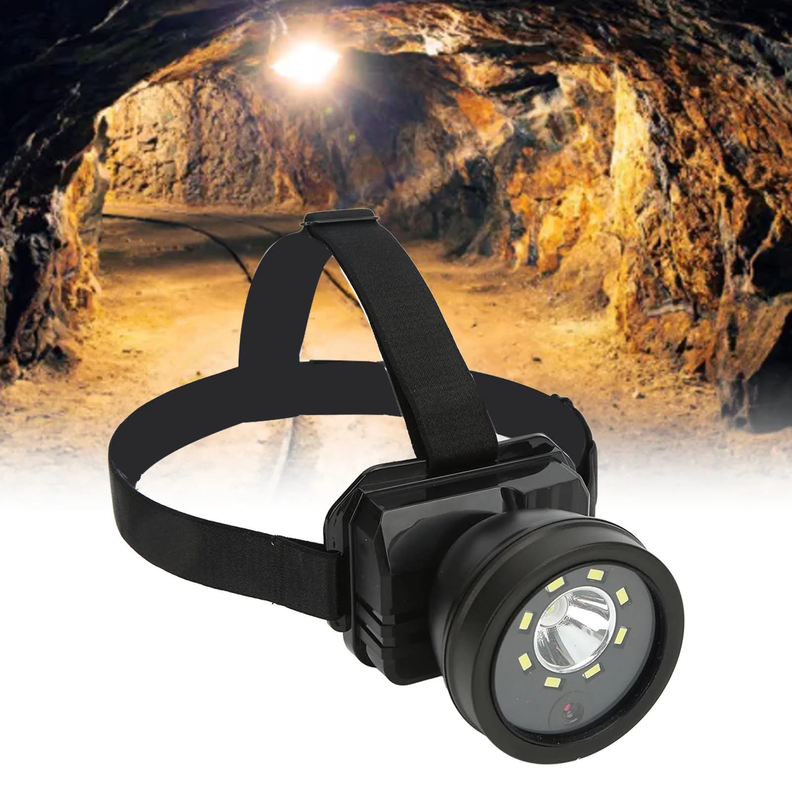 Video Camera Sportiva da Esterno Montabile sulla Testa, Action Cam 1080P HD with LED Flashlight, Waterproof and Night Vision for Open Sport