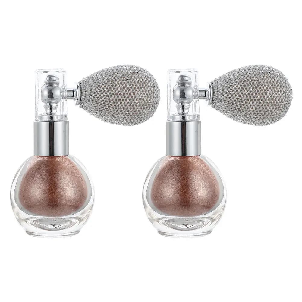 2Pcs Makeup Glitter Spray Bottles Face Body Hair Highlighter Powder Sprayers Sparkling High Gloss Spray Tool Female