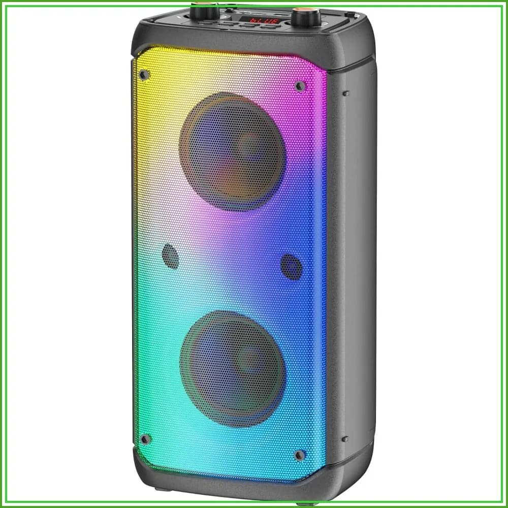 80W Peak Bluetooth Speaker, TWS Portable Outdoor Speakers with Subwoofer, Deep Bass, LED Lights, Loud Stereo Sound for Home Camping Travel