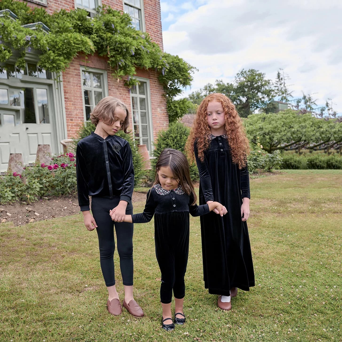 AS Velvet Collection AW25 Floral Collar Patchwork Maxi Dress Baby Romper Family Matching Boys Clothing Set