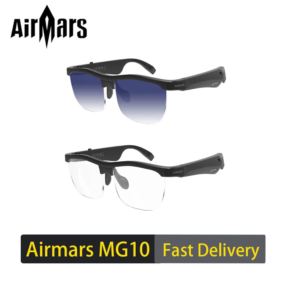 Airmars MG10 Occhiali intelligenti Ascolto di brani Auricolari wireless Occhiali intelligenti Occhiali da sole Occhiali intelligenti Cuffie sportive