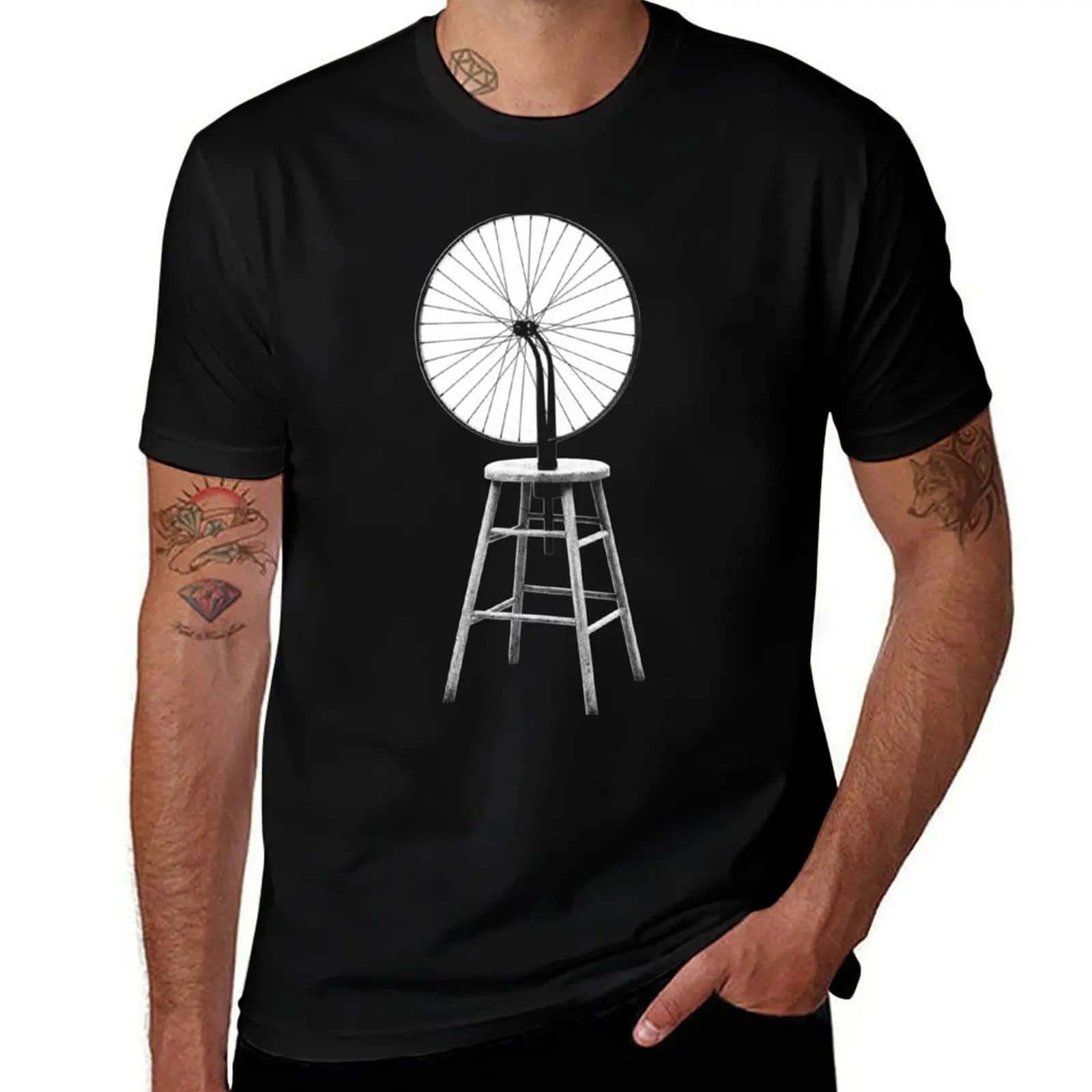 T-shirt con stampa ruota di bicicletta T-shirt sportiva traspirante a maniche corte