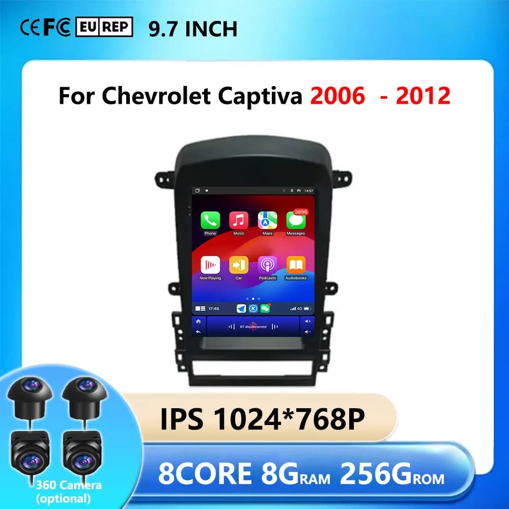 Lettore video multimediale per autoradio Android 16 da 9,7 pollici per Chevrolet Captiva 2006- 2012 DSP Accessori stereo Bluetooth 4G