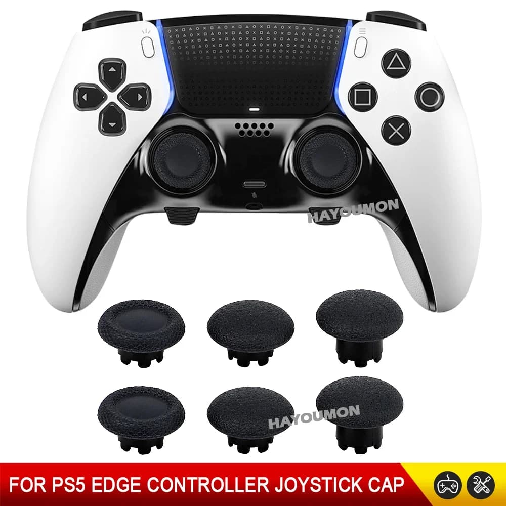 6 pezzi di levette di ricambio per controller PS5 Edge pulsanti joystick analogici neri per accessori da gioco PS5 Edge Gampad