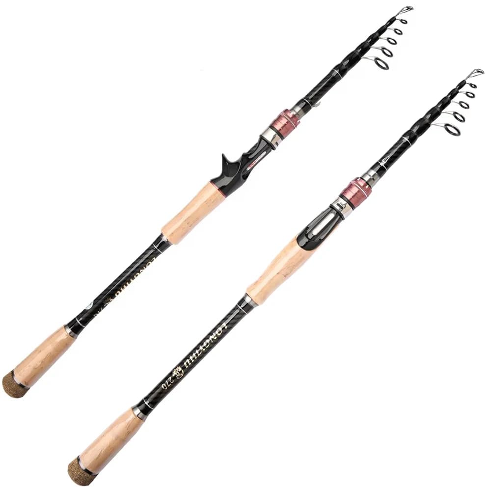Canna da pesca da 11 libbre, canna da richiamo telescopica in fibra di carbonio, canna da pesca portatile per trota, canna da spinning ultraleggera M