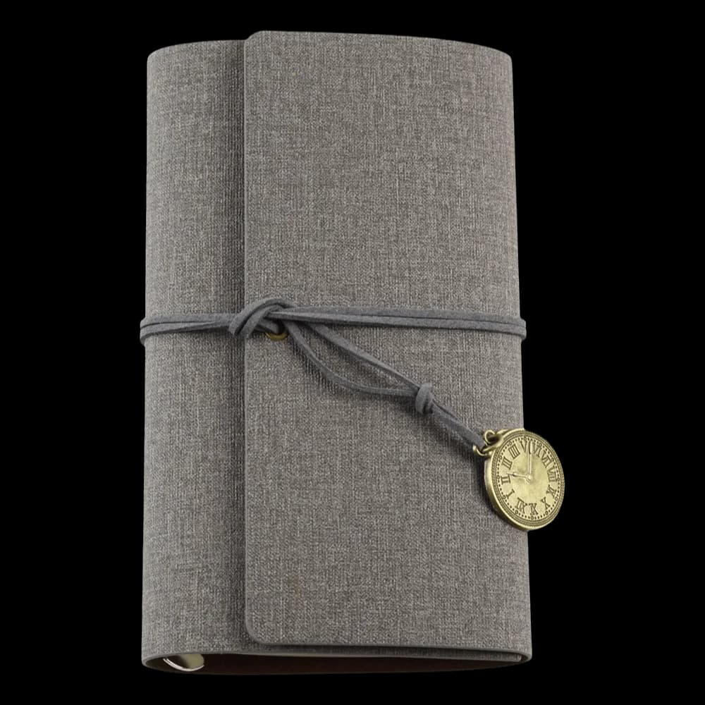 Stationery A6 Journal Notebook 6 Ring Retro Clock Pendant Loose Leaf Binder Refillable Vintage Pocket Planner Business Office