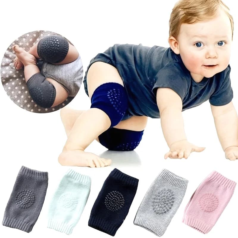2 pezzi di protezioni morbide ed elastiche per ginocchia e gomiti in 5 colori per neonati e bambini piccoli - Protezione antiscivolo per la sicurezza durante la gattonata e cuscino per le gambe