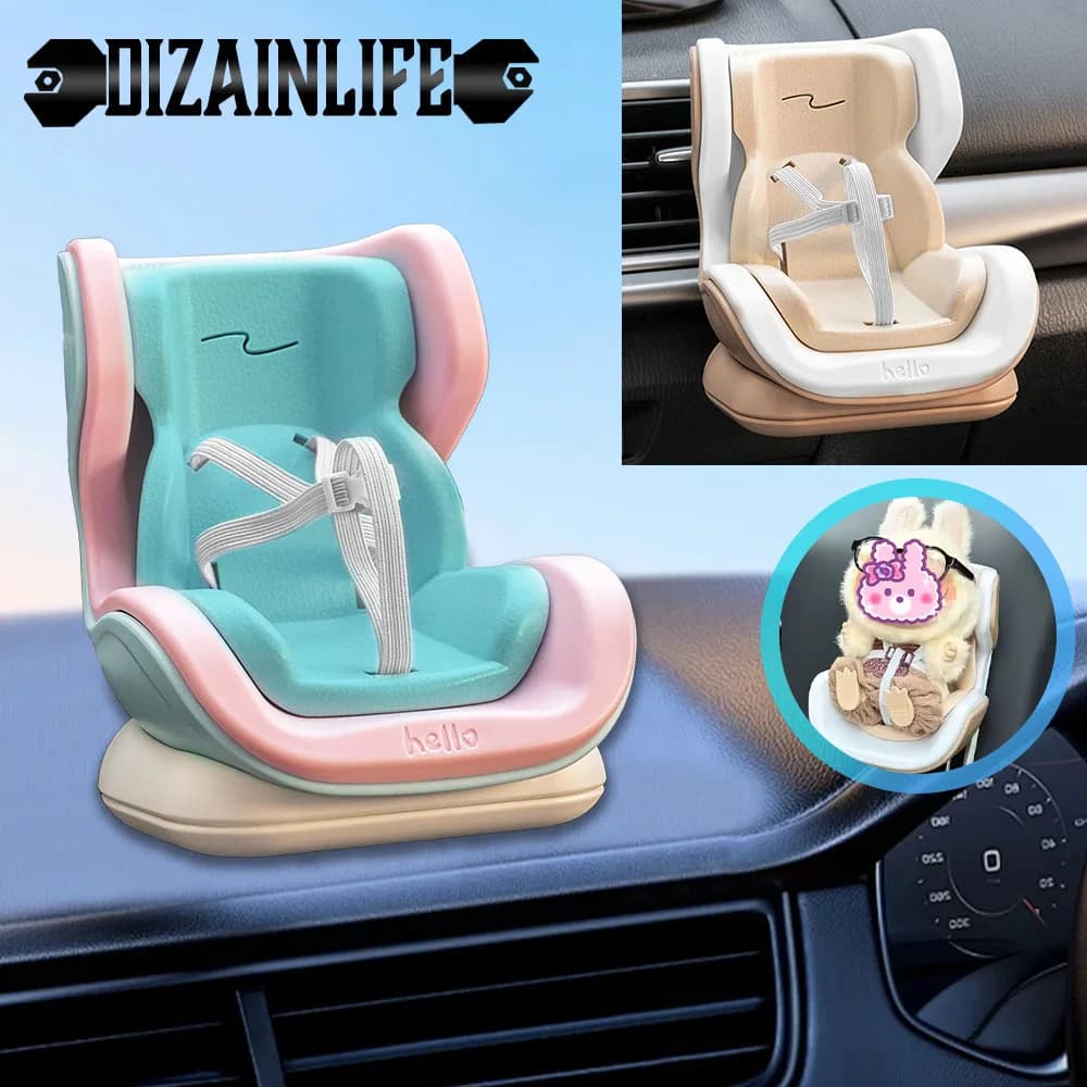 Sella di sicurezza per bambole carine per bambole per modello di sedia a forma di cartone animato per decorazioni per prese per seggiolino auto Bula per accessori per lo styling degli interni dell'auto