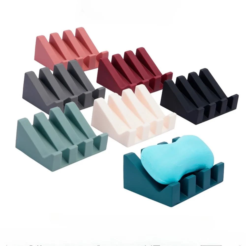 Dispenser portasapone a forma di pianoforte in silicone, portasapone con scarico inclinabile, portasapone da bagno, portaoggetti per spugna da cucina