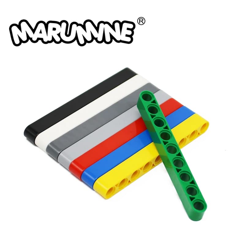 Marumine 50 Pezzi Mattoncini Tecnologici MOC Liftarm Spessi 1x9 9M Compatibili con Blocchi da Costruzione 40490, Parti e Accessori per Modelli