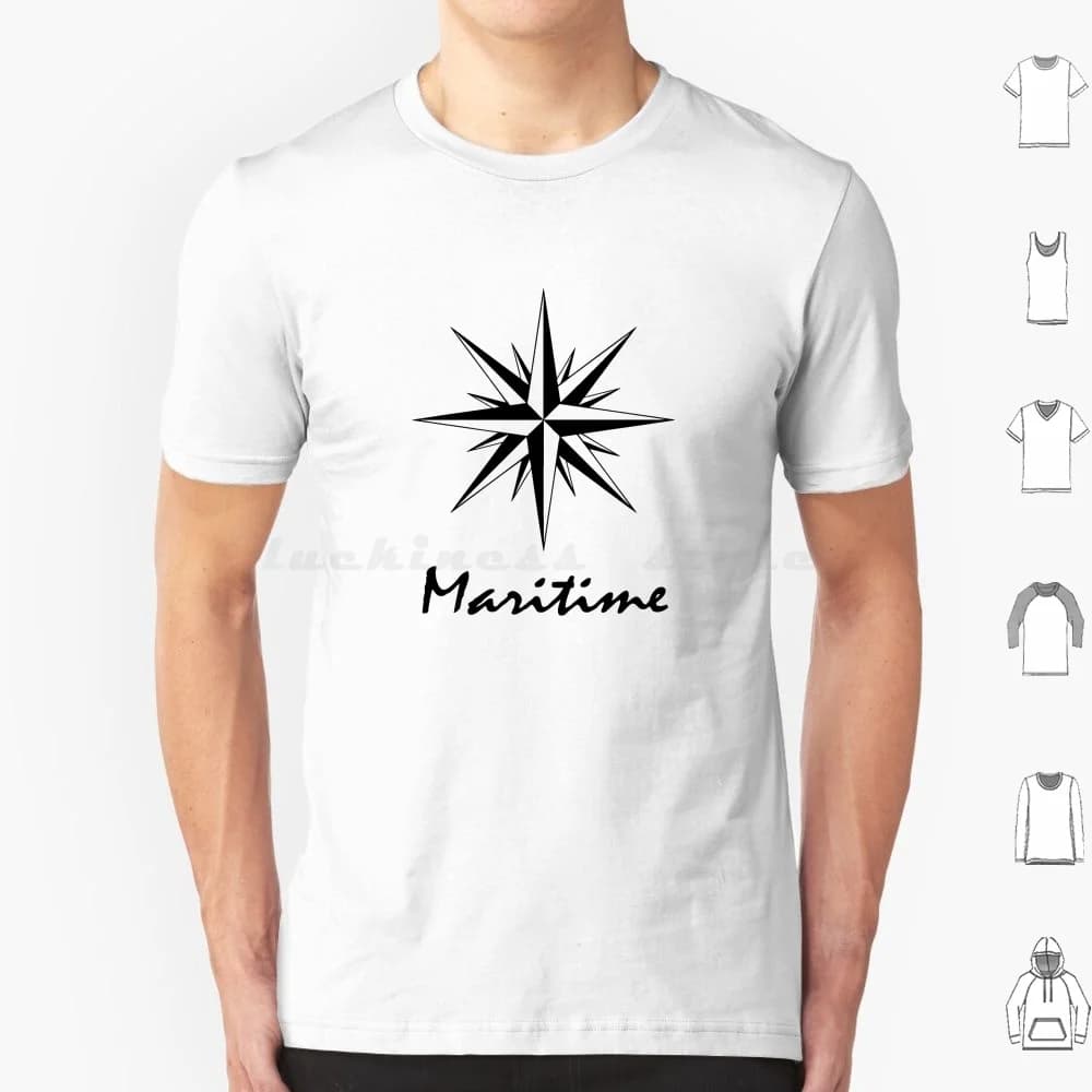 Linea di vela marittima-Bussola T Shirt Uomo Donna Bambini 6xl Anchor Maritime Ocean Sea Beach Barca a vela Barca a vela Barca a vela