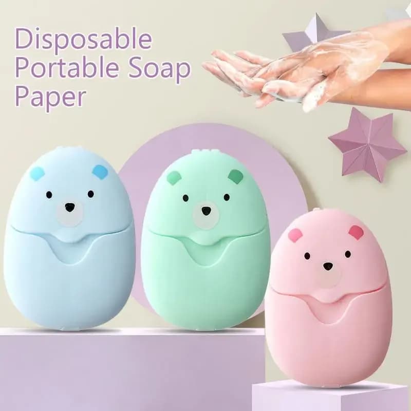 50/150 Pezzi Fogli di Sapone da Viaggio, Carta Sapone Portatile per Bagno e Mani, Sapone in Fogli per Pulizia Esterna, Schiuma Profumata Adatta per Campeggio