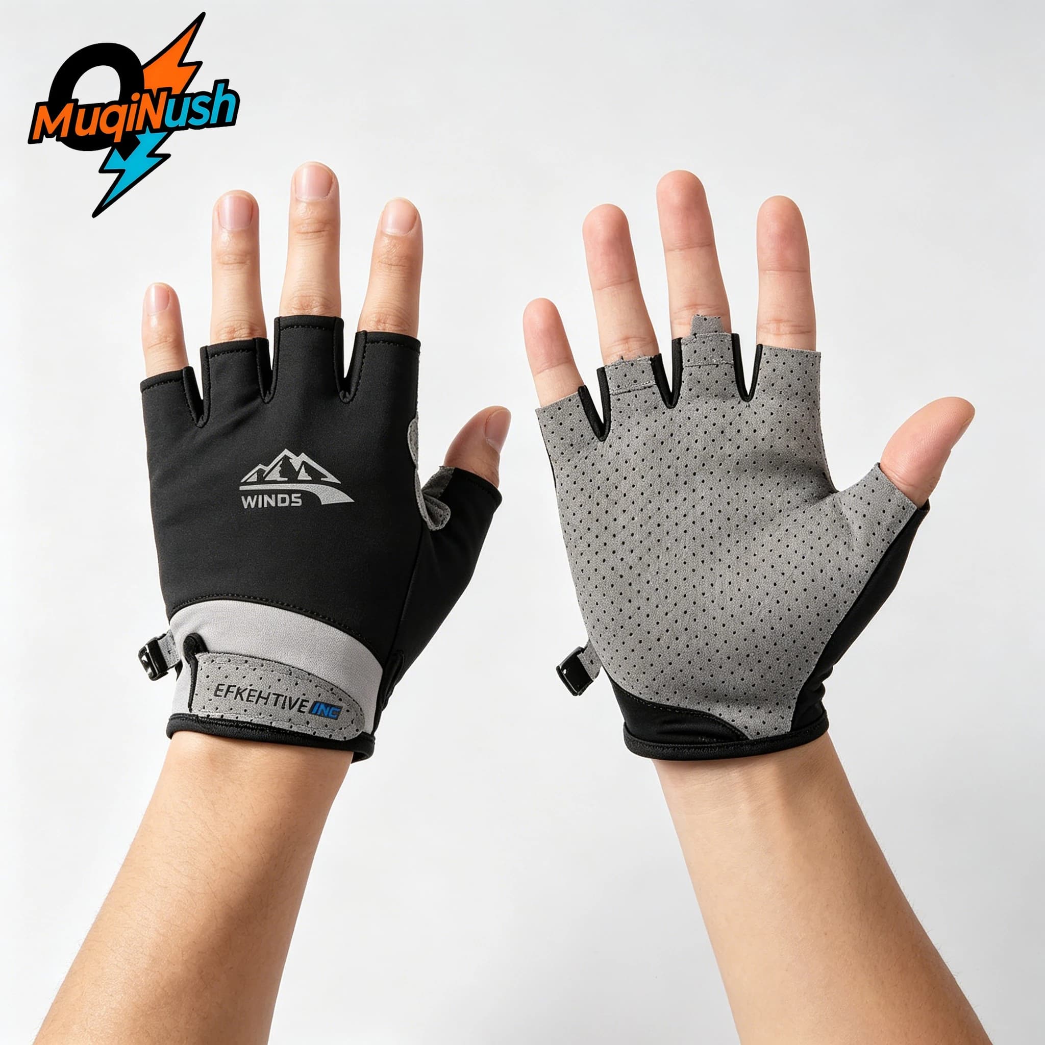 MuqiNush Breathable Half Finger Exercise Gloves Anti Slip Palm UV Protection Gloves For Cycling Kayaking Bike Training Outdoor
