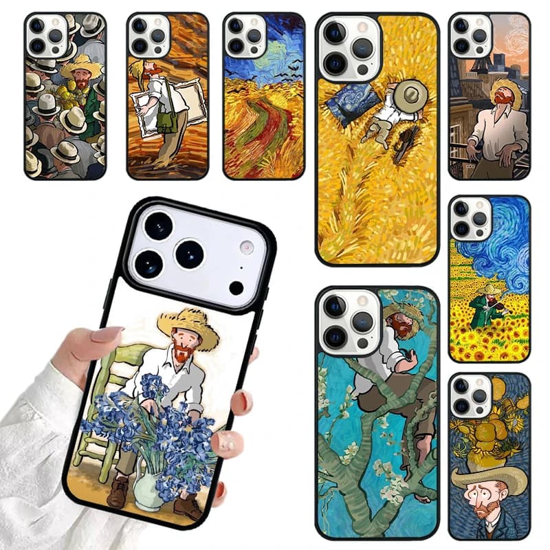 Funny Van Gogh Phone Case For iPhone 17 16 15 14 13 12 11 Pro Max 17air Shockproof Cover Fundas