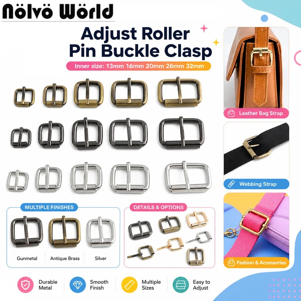 10/30/100PCS 13mm 16mm 19mm 26mm 32mm Metal Pin Buckles For Bag Strap Belt Adjust Garment Webbing Slider Clasp Hook Accessories