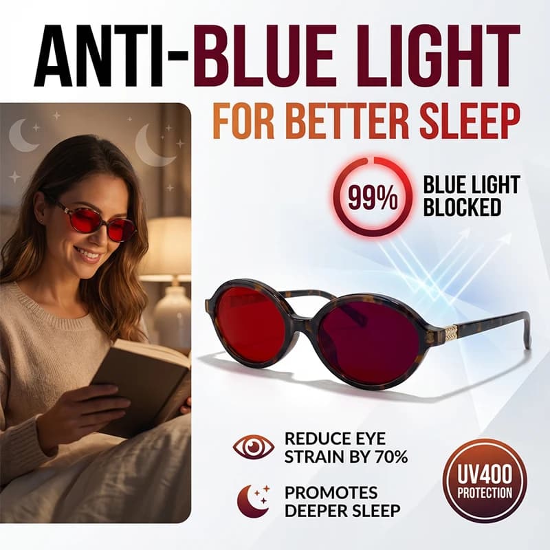 Occhiali Anti Luce Blu per Uomo e Donna 2026, Marca di Lusso, Lenti Rosse per Lettura e Sonno, Occhiali da Computer e da Gioco, Occhiali da Sole Cangianti