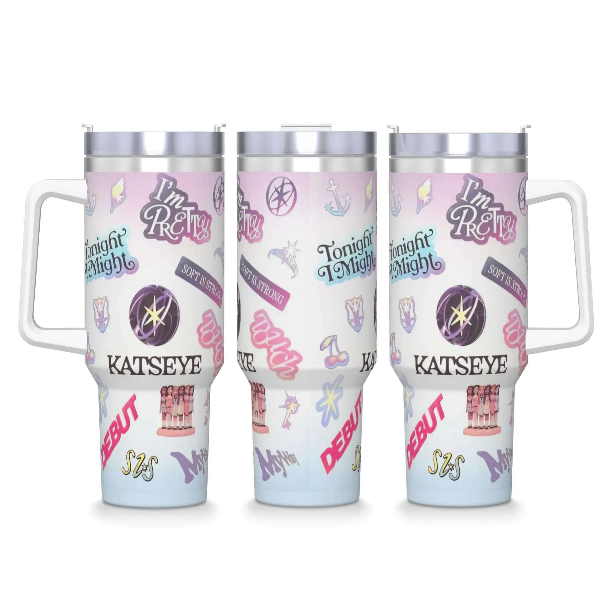 Tazza Termica in Acciaio Inossidabile Katseye Kpop Girl, Borraccia da Viaggio Antifuoriuscita per Bevande Calde